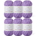 6 Pack of Skinny Chenille Yarn for Crocheting, Amigurumi Yarn&Baby Yarn for Crocheting Soft,10.58oz/656yds Fluffy Fingering Weight Velvet Yarn for DIY Crafts&Baby Blankets.(6 Purple) - color: 6 Purple