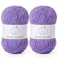 Fluffy Chenille Yarn for Crocheting，Baby Yarn for Crocheting Soft，2 Pack of 100g/3.5oz Velvet Amigurumi Yarn ，Fingering Weight Yarns for Crocheting Baby Blankets、DIY Craft.(2 Purple) - color: [2 Purple]