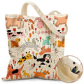 Miss Adola Aesthetic Tote Bag for Girls - with Magnetic Buckle and Zipper Inner Pocket for Women Lady Canvas Cotton Tote Bag - color: Dogs