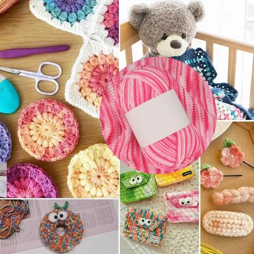 Threads for Knitting Yarn Crochet Yarn Rainbow for Crocheting Knitting Projects(Cherry Blossom) - color: Cherry Blossom