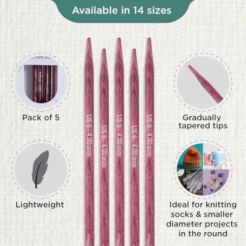 KnitPro Dreamz Double Pointed Needles 8" (20cm) | US Size 6 (4mm) - size: US 6 (4.0mm)