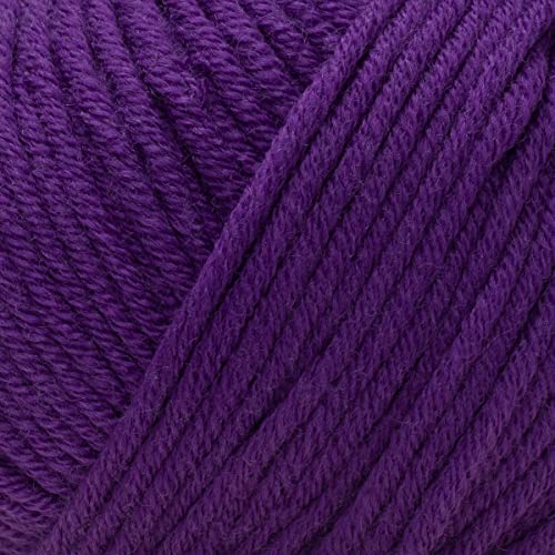 Estako Wool 98 100% Soft Superwash Merino Wool Worsted Weight Yarn, Purple | 1.76 oz, 98 yds, cyc 4 medium, aran, machine washable, 5 mm needles, 6 mm hook, 20 sts gauge, crocheting, sweaters - color: 6385 - Purple, size: 1 Skein