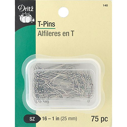 Dritz 140 T Pins, 1-Inch (75-Count) - size: 1-Inch, style: 75-Count