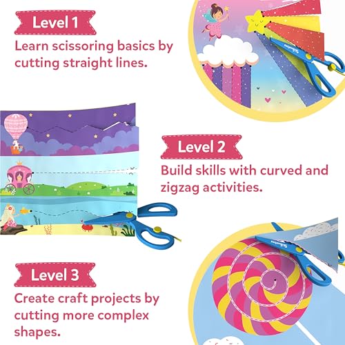 Skillmatics Snip Snip Unicorns & Princesses, Scissor Skills, Felt Craft Kit | Cutting Activity, Safety Scissors, Fine Motor Skills for Preschool, Screen-Free, Learning Toy, Girls & Boys Ages 3, 4, 5, 6 - style: 4. Unicorns & Princesses