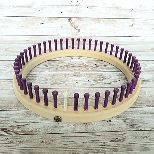 CINDWOOD Adult Hat Loom 5/8" Gauge 48 peg Purple