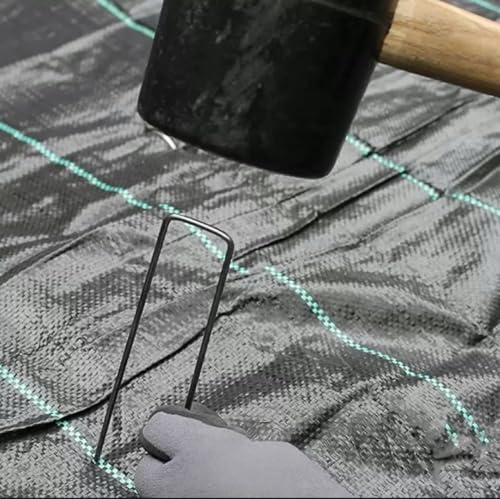6 inch 25 Pack Black Galvanized Landscape Staples 11 Gauge Garden Stakes Pins Anti-Rust Ground Stakes U-Shaped Tent Stakes are Used for Weed Barrier, Irrigation Tubing, Yard Lawn, Landscape Fabric - color: black 11 Gauge, size: 6 inch