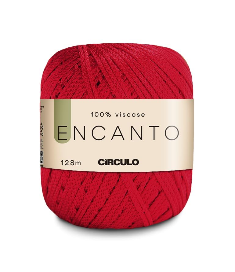 CIRCULO Encanto Yarn 100% Viscose - Luxury & Shine - Light Worsted Weight Yarn - 140 yds, 3.52 oz - Color 3528 - Carmine - color: 3528 - Carmine, size: Encanto - DK #3