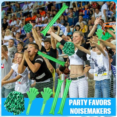 36 Pcs Cheerleading Pom Poms Thunder Sticks and Hand Clappers - color: green