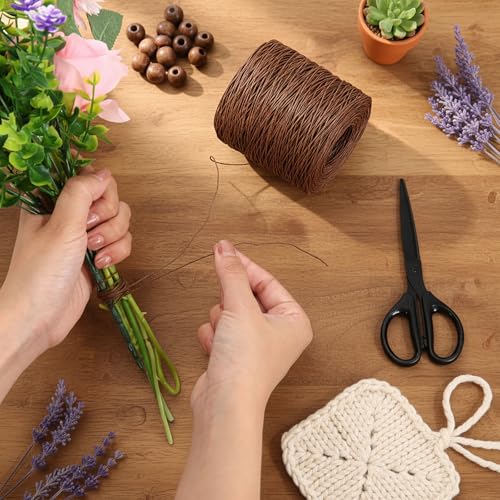 Syhood 1345 Feet Floral Vine Bind Wire Rustic Craft Wire, Brown | For DIY Craft Wrapping, Flower Bouquets Garland Arrangements, , Christmas Wreath Making - color: Brown, size: 1345 Feet