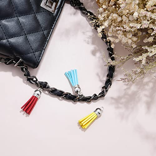 Happer 60 Pieces Leather Tassel Bulk for Keychain Key Rings and Jewelry Making, 20 Colors