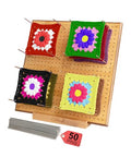 Olikraft Granny Square Blocking Board (12.5 Inch, 50 Pins) | Durable wood build, evenly spaced 0.5 inch holes for perfect tension, secure hold from rust-resistant stainless steel - size: 12.5 inches, style: Premium - 50 pins