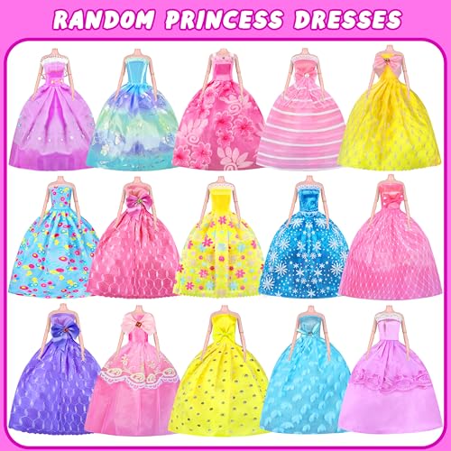 MINIFUN 91 Pcs Doll Convertible Car Set, Doll Clothes and Accessories | Doll Playset Dress up Toys for Girls Kids Toddlers, Gift Toys for Age 3 4 5 6 7 8 9 10 11 12 - style: MT029A