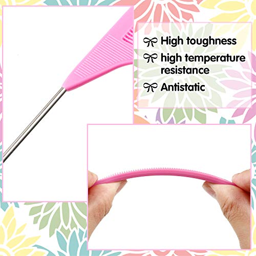 Patelai 30 Pcs Rat Tail Steel Combs Fine Tooth Bulk,Pink | Long Steel Pin Pintail Bulk for Salon Hair Stylists ,Hair Teasing Fine Tooth Comb for Women,Teasing Detangling Tools - color: Pink