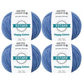 Estako Happy Cotton 60% Cotton Blend Yarn, Sport 2, Denim Blue, 4-Pack | soft, fine, 200 g, 720 yds, baby clothes, amigurumi, 2-3 mm hook, summer tops, hats, blankets - color: 4230 - Denim Blue, size: 4 Skeins