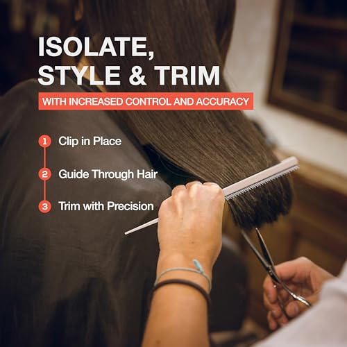 Rat Tail Combs, Teasing Comb, Flat Iron Combs for women, Parting Combs for braiding hair, Hairstylist essentials for Highlights - balayage board hair combs for styling & cutting (2 Pack) - color: White