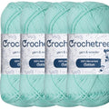 Mercerized Cotton Yarn – Fingering Weight 4-Ply, Each 1.76 oz (50g) / 136 yds (125 m), High-Gloss, Anti-Splitting, Fade-Resistant for Crochet & Knitting, Aquamarine (Pack of 4) - color: Aquamarine