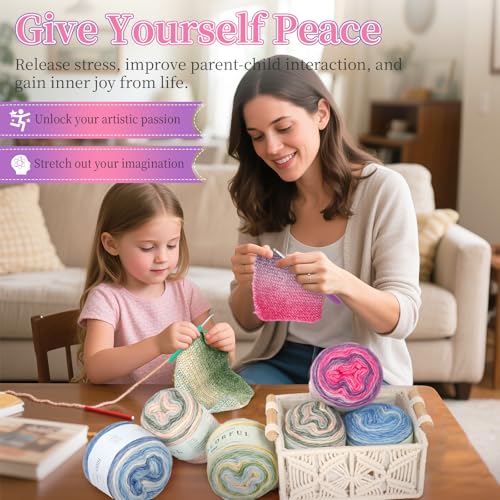 Aeelike Cake Yarn for Crocheting, Soft Ombre Crochet Yarn, Lotus Purple | 3 PCS #3 Light weight 100g(3.52oz) 245m( 267yards), 60% Cotton Blend Gradient Yarn for Blanket Scarves DIY Crafts, Ideal Gift - color: Lotus Purple Gradient, size: 3 pcs