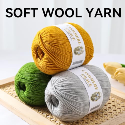 100% Pure Natural Merino Wool Yarn (4ply) - Each Ball 3.5 OZ/Approximately 320 Yards - Hand-Knitting/Crochet/Knitting - Soft and Non-irritating [2 Ball Set] (Orange) - color: Orange