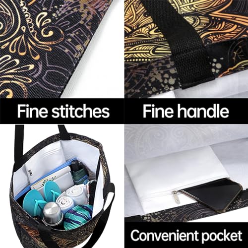 Chic Funny Cute Pattern Big Handle Extra Large Shoulder Tote Bag for Beach Travel Weekender Gym Grocery Shopping - style: Multi-leopard