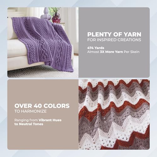 Mary Maxim Maximum Value Acrylic Yarn for Crocheting and Knitting, Soft Worsted Weight Yarn 4, Ideal for Blankets, Sweaters, Hats, and Scarves, 8 oz Skein (474 Yds) (Dark Denim) - color: Dark Denim