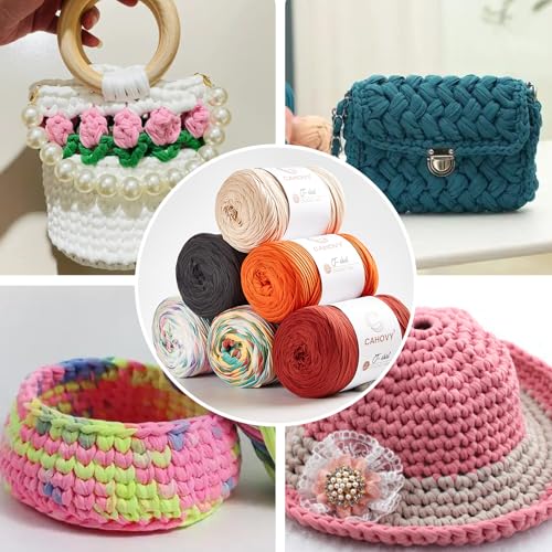 400g T-Shirt Yarn Crochet Yarn for Beginner Crochet Bags/Basket/Coaster,400G/110yds High Elastic Polyester Thick Tshirt Pink&White - color: Pink&White