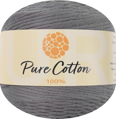 4pk Premium 100% Pure Cotton Yarn (400 Grams) Soft, Breathable, and Versatile Medium Worsted Weight (25 Dark Gray) - color: 25 Dark Gray