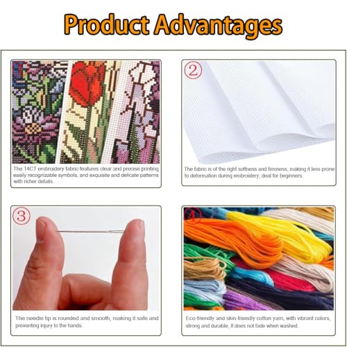 6PCS Cross Stitch Bookmark Kit for Adult Beginners Stars Cross Stitch Kits with Backing Felt Floss Instruction DIY Stamped Embroidery Bookmark Kit for Starter Adults Book Lovers (2.3x7.8 inch) - color: SQY002