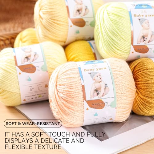 Baby Knitted Yarn - Merino Wool 10%, Cotton 40%, Nylon 50% Blended Soft Yarn Ball Suitable for Crochet Knitting, Baby Blankets and Clothes (Approximately 1.76 OZ/160 Yards)[2 Ball Set] (Grass Green) - color: Grass green
