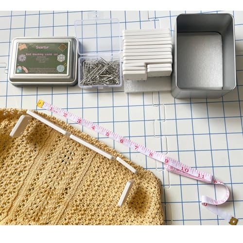 Knit Blocking Pins Kit, Includes 20 Knit Blocking Combs, 100 T-pins for Blocking Knitting Crochet, Needlework Projects, Knitting Block Tool for Blocking Mats, White - size: White, 1 Pack