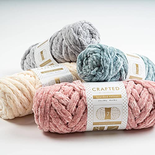 Crafted By Catherine Braided Velvet Yarn - 3 Pack, Black, Gauge 7 Jumbo - size: 17.6 oz/ 3 Pack