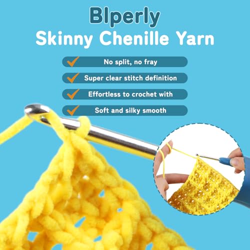 Skinny Chenille Yarn for Crocheting, #2 Gray Thin Baby Blanket Plush Yarn | 4 Pack of 158 Yds, 1.7 Oz Sport Fingering Weight Fine Yarn, Soft Fluffy Velvet Yarn for Crochet knitting Blankets, Amigurumi - color: Light Gray