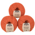 (Set of 3) Baby Alpaca Merino Wool Yarn [426 Yards Total] Rust, #4 Worsted - color: Rust
