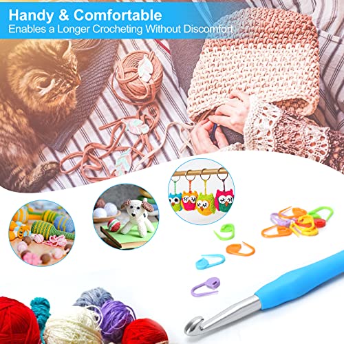 Vodiye Professional Extra Long 10mm Crochet Hooks, Ergonomic Handle Set for Beginners and Experienced Lovers - size: 1pc - 10mm