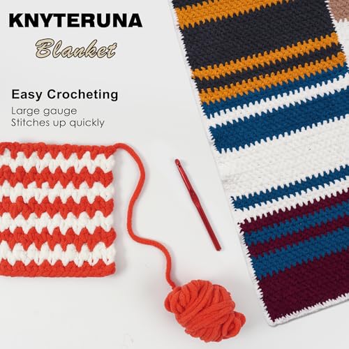#6 Super Bulky Blanket Yarn for Crocheting - 4 Skeins(Each 10.5oz/300g, 220yds/201m), Chunky Chenille Thick Plush Big Soft Yarn for Crocheting Knitting Blankets, Solar Orange - color: Solar Orange