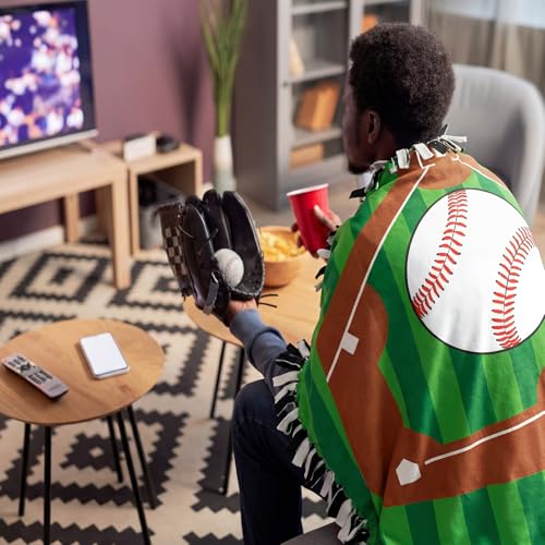 Chumia 2 Pcs/1 Set Baseball Tie Blankets Craft Kit 57 x 57 Inch Baseball DIY No Sew Fleece Blanket Red and White Sports Ball No Sew Fabric Tie Knot Throw Craft Gift for Sports Theme Party Favor - style: Red and White Baseball