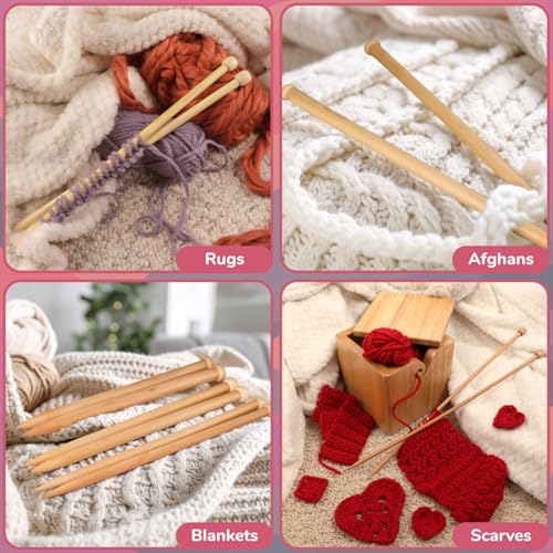 JubileeYarn Jumbo Birch Knitting Needles - US 36 (20mm) - 16" Long - 1 Pair - size: US 36/20mm (16" Long)