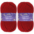 JubileeYarn Chunky Melody Yarn - 100g/Skein Bulky Wool Blend - Ruby Red - 2 Skeins - color: 19 Ruby Red, size: 2 Skeins