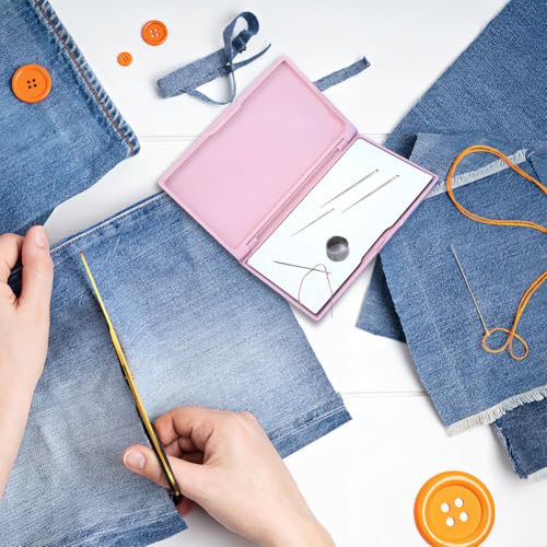 Joyzan Magnetic Needle Storage Case, Portable DIY Sewing Stitching Pin Box | Knitting Organizer Rectangle Manual Slim Line Keeper Cross Stitch Container Tool Holder for Needlework Embroidery Art Craft