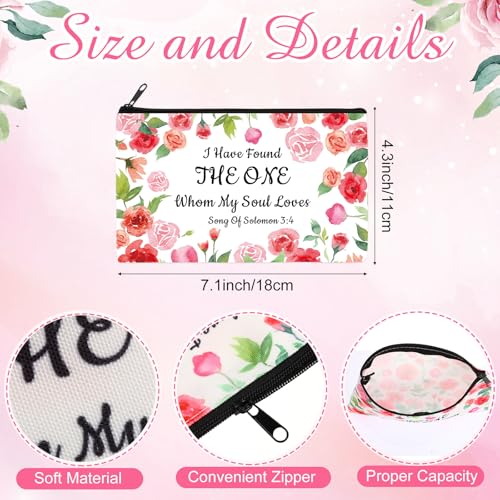 Reginary 20 Pcs Makeup Bags Gifts for Women Canvas Cosmetic Bags with Zipper Bulk Gift for Women Travel Purse Organizer Pouch Accessory, Toiletry Large Capacity, 7 x 4.3 Inch(Religious) - style: Religious