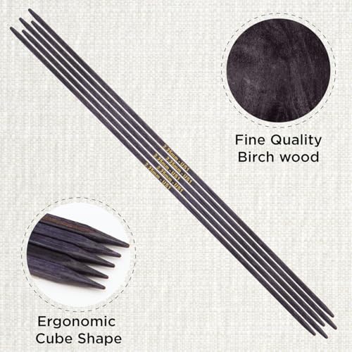 KnitPro J’Adore Cubics Double Pointed Needles 6" (15cm) | US Size 1 (2.25mm) - size: US 1 (2.25mm)