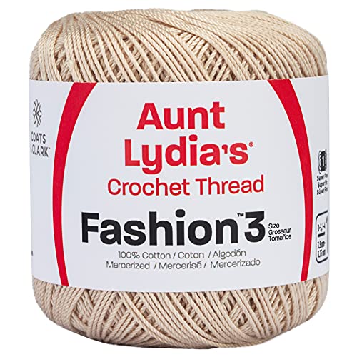 Red Heart Fashion Crochet, Cotton Size 3, Natural (182-226) - color: Natural, size: Size 3