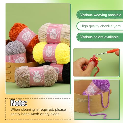 LUNARM Chenille Yarn for Crochet Knitting Chunky Blanket Velvet Yarn | 3 Pack 3.5oz/100g 486 Yard Chenille Yarn for Beginners Knitting Scarves with Big Eye Needles Machine Washable - color: Fresh Red