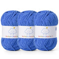 Fluffy Chenille Yarn for Crocheting，Baby Yarn for Crocheting Soft，3 Pack of 100g/3.5oz Velvet Amigurumi Yarn ，Fingering Weight Yarns for Crocheting Baby Blankets、DIY Craft.(3 Blue) - color: 3 Blue