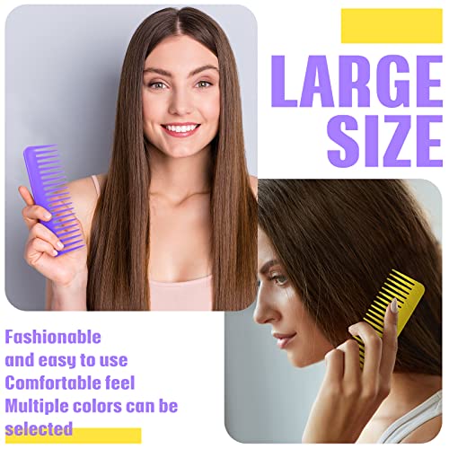 Vesici 100 Pcs Wide Tooth Comb Bulk 6.1" Large Tooth Hair Brush Set | 7 Colors, for Wet Hair, Portable Pocket Detangling, Travel Hotel Salon Use, Homeless Shelter Nursing Home Charity Church