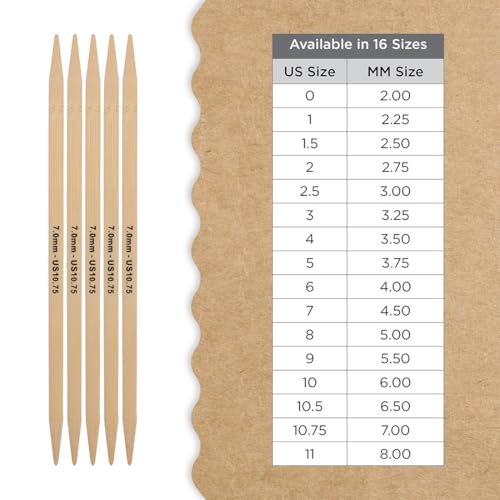 Knitter’s Pride Bamboo Luxe Double-Point Needle 8""(20cm) - US 10.75(7mm) - size: 7.00mm
