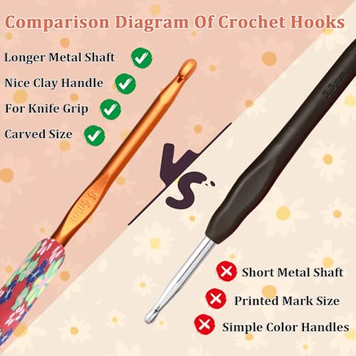 Looen Crochet Hook 9-Piece Set, Ergonomic Soft Grip for Crocheting, Warm Crochet Hooks, Beautiful Knitting and Crochet Supplies, Crochet Kits for Arthritis Patients and Beginner Kids. - color: purple