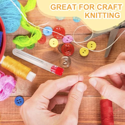 PATIKIL 2.4" Length Plastic Sewing Needle Storage Holder, 16 Pcs Portable Embroidery Needle Clear Pin Toothpick Storage Tubes Case for Craft Knitting, Blue - color: Blue, size: 2.4"