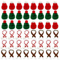Yxtwaeh 48 Pcs Mini Santa Hats and Scarves for Christmas Crafts Mini Knit Doll Hat Scarf for Christmas Tree Ornaments Wine Bottle Toppers, Red and Green