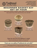 Traditional Craft Kits - Beginner Basket Kit - Set of Four: Coil, Plaited, Twined, Wicker