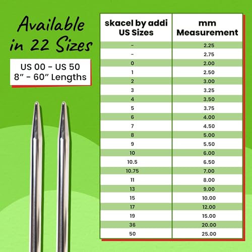 skacel by addi Turbo Circular Knitting Needles, Fixed 40 Inch (100 cm) Plated Brass Tips with Flexible Nylon Cord, 10 mm (US Size 15) - size: 10.00 mm